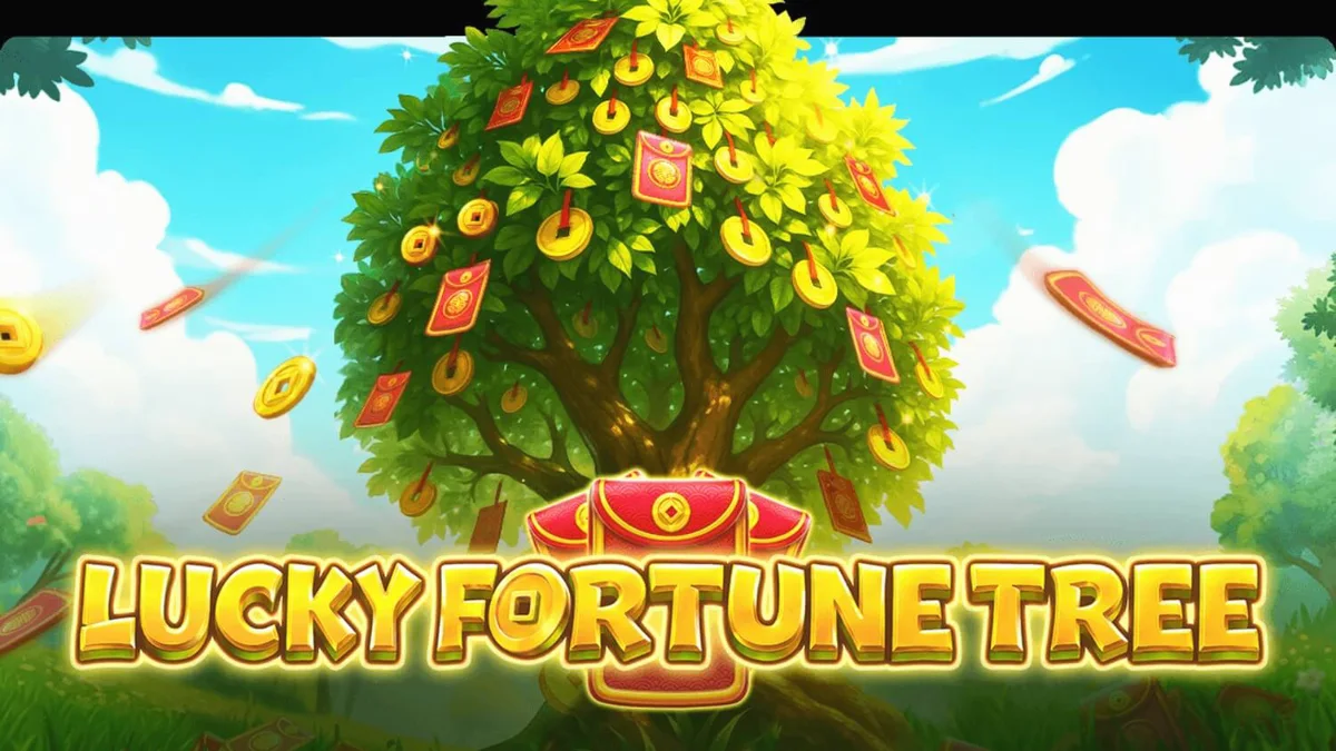 Lucky Fortune Tree slot game interface featuring golden coins and Asian nature theme